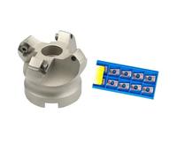 Adattatore di taglio a 45 gradi KM12 Inserto in metallo duro integrale indicizzabile da 50/63/80/100 mm Testa fresatura per tornio CNC SEKT1204(KM12-80-27-5T,1204-XM YZ735)