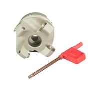 Adattatore di taglio a 45 gradi KM12 Inserto in metallo duro integrale indicizzabile da 50/63/80/100 mm Testa fresatura per tornio CNC SEKT1204(KM12-50-22-4T,NO insert)