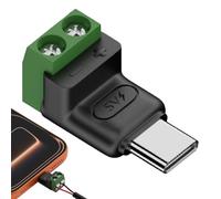 Adattatore di tipo C, maschio a 2 pin con collegamento rapido, adattatore USB a morsetto a vite a 2 pin, per riparazione industriale e scientifica fai da te, ricarica, telefoni cellulari, tablet