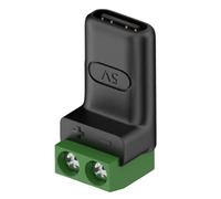 Adattatore di tipo C, maschio a 2 poli, convertitore di collegamento senza saldatura, adattatore da USB a morsetto a vite a 2 pin, per riparazione industriale e scientifica fai da te, ricarica