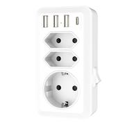 Adattatore di tipo C per l'Europa, accessori da viaggio essenziali con presa multipla, ricarica rapida per cellulari ed elettronica, compatto e