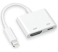 Adattatore Digital AV HDMI, Dongle HDMI Compatibile con iPhone 14 13 12 11 XS MAX XS XR X 8 7 6 5, iPad a HD-TV/Monitor/Proiettore