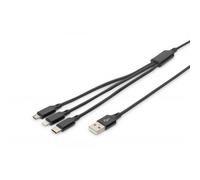 ADATTATORE DIGITUS CAVO DI RICARICA 3 IN 1, USB A, LIGHNING+MICRO USB+USB-C