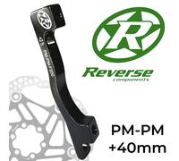 Adattatore Freno a Disco Posteriore PM-PM +40 mm Nero per Bicicletta, Compatibile con Dischi Fino a 200 mm