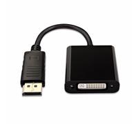 V7 Adaptador negro de vídeo con conector DisplayPort macho a DVI-I hembra activo