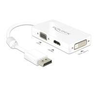 Adattatore DisplayPort a VG HDMI+DVI-D DeLOCK 0,16 m Bianco