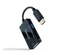 Adattatore DisplayPort con VGA/DVI/HDMI NANOCABLE 10.16.3301-ALL Nero 20 cm