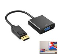 Adattatore DisplayPort Maschio a VGA Femmina, Convertitore DP a VGA Placcato Oro per PC, Laptop, Proiettori e Schermi, Presa di ricarica 1080P Full HD, Design compatto e portatile (nero)