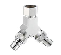 Adattatore Divisore a Y per Entrata Lavatrice, Valvola Deviata in Ottone 1 Ingresso 2 Uscite con Filettatura 3/4" NH, Connettore per Rubinetto Doppio Antigoccia per Tubo