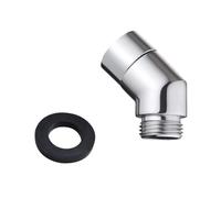 Adattatore doccetta a 135 °, gomito 1/2", adattatore soffione doccia, adattatore per tubo doccia, pezzo angolare per soffione doccia, doccetta da parete, argento