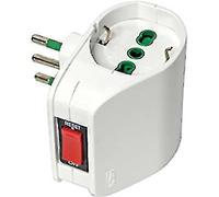 ADATTATORE DOPPIO 10A > SCHUKO FME BIANCO 2P+T + INTERRUTTORE TERMICO PZ 2