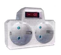 Adattatore doppio 2P+T.T 16A con interruttore