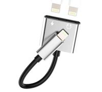Adattatore Doppio Lightning Jack Cavo AUX Cuffie Caricatore Accessori Per Apple Per iPad Air Per IPhone XR 14 13 12 11 Audio Headphone SDoppiatore Ricarica Cuffia Autoradio Adapter Cavetto jsxhz-2L