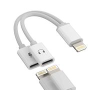 Adattatore doppio Lightning per iPhone, caricatore per cuffie, connettore 2 in 1, jack di ricarica audio, cavo AUX splitter certificato Apple MFI doppio per 14 13 12 11 Pro Max Mini 7 8 Plus X XR SE