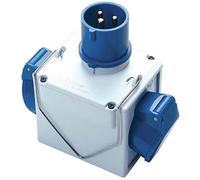 Adattatore doppio spina blu-presa blu fme 2p+t 16a ip44