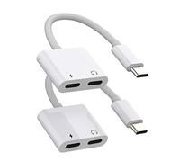 Adattatore doppio USB-C per cuffie (confezione da 2) 2 in 1, cavo splitter audio per Apple per iPhone15 Pro Max Plus per iPad Pro Air Mini DAC tipo C Jack Dongle per Samsung