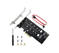 Adattatore Dual M.2 PCIE NVME NGFF A PCIE X4, Scheda di Espansione SSD PCIE NVME da 32 Gbps per Chiave B/M/B&M.