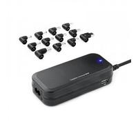 Adattatore e invertitore di corrente - Dispositivo interno da 90 W, colore nero, con più porte per facilitare il collegamento di dispositivi elettrici. #