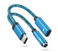 Adattatore e ricarica da USB C a jack 2 in 1 USB C a jack da 3,5 mm, adattatore per cuffie di tipo C, ricarica rapida audio, adattatore per Samsung Galaxy S26, S25, S24, FE S23, S22, A17, A16, A56