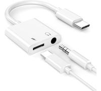 Adattatore e ricarica per cuffie 2 in 1, adattatore e ricarica USB C per iPhone 15, Samsung S Serie, iPad Pro e Pixel 7, adattatore jack per cuffie compatibile con 3,5 mm, per ascoltare musica in