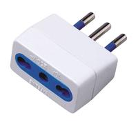 Adattatore Elettrico 2P+T 10A Con Presa Bipasso 10/16A Bianco