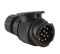 Adattatore Elettrico Portatile a Spina del Rimorchio a 13 Pin per Shock Durevole Adattatore Elettrico Portatile 12V per Rimorchi per Roulotte per Caravan in Plastica Nera co