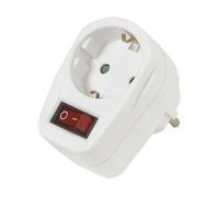 ADATTATORE ELETTRICO VIVANCO Adattatore Schuko con interruttore, 230 V, Bianco