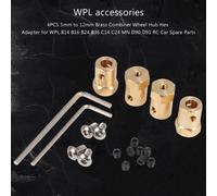 Adattatore Esagonale per Mozzo Ruota Combinatore nel Ottone de 5 mm un 12 mm per WPL B14 B16 B24 B36 C14 C24 MN D90 D91 RC Ricambi Auto