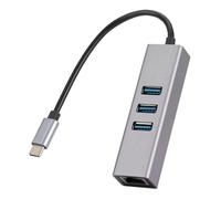 Adattatore Ethernet da 1000 Mbps da Type-C a RJ45 Hub 4 in 1 3 porte USB 3.0 Splitter OTG da 5 Gbps