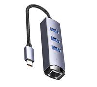 Adattatore Ethernet da USB tipo C a Gigabit RJ45 Hub USB3.0 Splitter multiporte per trasferimento dati ad alta velocità 5Gbps