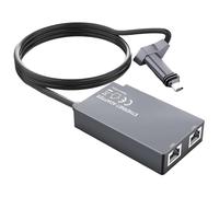 Adattatore Ethernet per Starlink Gen 2, doppia porta RJ45 Starlink V2 adattatore Ethernet per reti esterne cablate, connessione di rete stabile 2 dispositivi contemporaneamente - fino a 1 Gbps