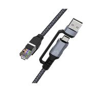Adattatore Ethernet USB A USB C A RJ45 100 Mbps Cavo di Rete LAN RJ45 A USB/Type-C 100 Mbps per Laptop, PC, Telefono Cellulare
