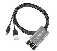 Adattatore Ethernet USB (argento) per Fire TV Stick Lite/4K/4k Max Firestick o Chromecast con connessione Micro non di tipo C, USB a RJ45 Ethernet, cavo di alimentazione USB da 1 m, velocità fino a