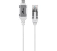 goobay Cavo adattatore da USB-C 3.1 a RJ45 CAT 6 Slim/cavo adattatore/connessione internet cablata stabile con router/switch di rete/adattatore USB a RJ45 / 2 Gbps / 2 metri/bianco / 74387