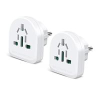 Adattatore europeo EXTRASTAR per più prese nazionali, adatto per viaggi. Compatibile con gli Stati Uniti. Regno Unito, Cina, Francia, Germania, Italia, Australia e altri paesi, 2 unità.