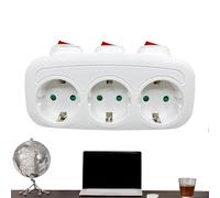 Adattatore Europeo | Presa Elettrica a Fori Tondi Europei,Multipresa a 3 Porte con Prolunga Caricatore per Casa Ufficio Camera da Cucina Viaggio