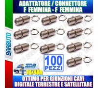 ADATTATORE F - F FEMMINA TERRESTRE E SATELLITE UTILE PER GIUNZIONI 100PZ