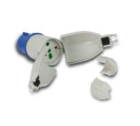 Adattatore Fanton IP44 2P+T 16A Spina Cee con presa schuko e bivalente 73020