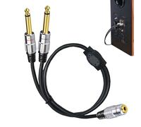 Adattatore femmina jack da 3,5 mm a 2 maschio 6,35 mm, cavo audio mono mini 3,5 connettori stereo, Y splitter da 3,5 mm (1/8 pollici) TRS a doppio 6,35 mm (1/4 pollici) TS Cavo per mixer altoparlante