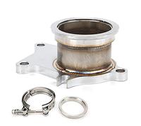 Adattatore flangia turbo, adattatore turbo per auto in acciaio inossidabile da 5 bulloni a banda V da 2,5 pollici per T3 T4 T04E 5 bulloni GT35 Turbo