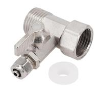 Adattatore for acqua di alimentazione RO da 1/2" a 1/4" con valvola a sfera di intercettazione, rubinetto a T B, tubi for acqua calda e fredda, accessori for la casa