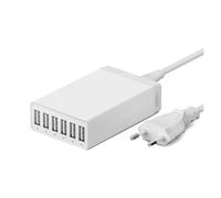 Adattatore for caricabatterie rapido for telefono cellulare con 6 porte AC U(WHITE)