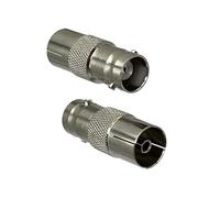 Adattatore for connettore da 2 pezzi BNC a spina maschio DVB-T IEC PAL;Convertitore coassiale RF con terminale jack femmina(BNC Jack to IEC Plug)