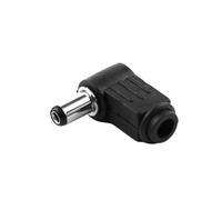 Adattatore for connettore di alimentazione CC da 2 pezzi, angolo di 90 gradi, spina maschio da 5,5 x 2,1 mm/2,5 mm a convertitore di accoppiamento femmina(A)