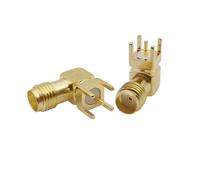 Adattatore for connettore RF a saldare for montaggio su PCB ad angolo retto da 2 pezzi SMA femmina con foro passante