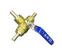 Adattatore for connettore valvola a sfera a 3 vie a L con portagomma in ottone da 6-32 mm, 1 pezzo, for acqua, olio, aria e gas(14mm Barb,NPT-1/2")