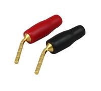 Adattatore for pin di cablaggio con terminali a vite placcati in oro da 10 pezzi, perno angolare in ottone da 2 mm, spina a banana(5Black 5Red)