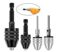 Adattatore for pinza autoserrante for trapano elettrico autoserrante da 0,3-8 mm Convertitore a cambio rapido con codolo esagonale da 1/4" (Color : 0.3-6mm Black)
