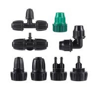 Adattatore for rubinetto da 3/4 di pollice, attacco bloccaggio 8/11 mm, raccordo collegamento for tubo flessibile a goccia a T a 3 vie for sistema raffreddamento a spruzzo for irrigazione(0514)