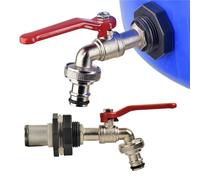 Adattatore for rubinetto del serbatoio con valvola a canna da pioggia da 1/2 pollici Adattatore for rubinetto da giardino con capezzolo da 16 mm Raccordo(570E)